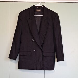 Giorgio Sant Angelo 100% Pure Wool Black Blazer Size 14